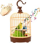 HWD Voice-Activated Induction Birds Birdcage Toy, Talking Chirping Fluttering Parrot Birds Toys Gifts for Baby Toddler Kids Children (B)