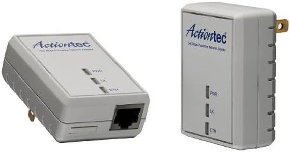 Actiontec PWR511K01 500 Mbps HomePlug HD Powerline Wall Plug Network Adapter Kit (2 Units)