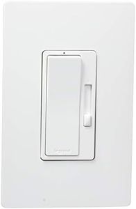 Legrand Radiant RH453PWPW 450W Preset Decorator Rocker Dimmer Light Switch with Locator Light and Screwless Wall Plate for Dimmable LED and CFL Bulbs, Single Pole/3-Way, White (1 Count)