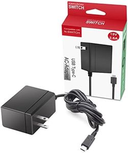 BatteryMon 15V 2.6A AC Adapter Replacement for Nin-tendo Switch Game Console Switch Lite, Switch Dock Switch Pro Controller, Wall Charger with 5ft Type C Cable (Support TV Mode/Dock Station)