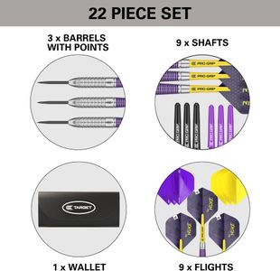 Target Luke Littler 22g Steel Tip Darts – Professional Set