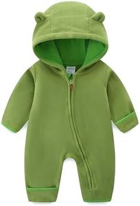JingleBaBa Newborn Baby Bear Fleece Outfit Winter Romper Snowsuit Cute Bear Suit Warm Hooded Outfits Baby Halloween Costumes 0-3 Months