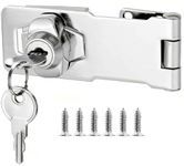 Litensh Hasp Lock Padlock Gate Latch Door Bolt Lock with Different Keys Drawer Cupboard Locks Twist Knob Keyed Locking for Cabinet Furniture Mailbox Closet,2.5 Inch