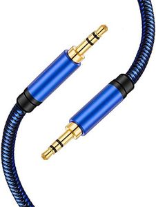 Aux Cable 3.5mm Male to Male Stereo Aux Cord 3.5mm Auxiliary Audio Cable Braided 1/8 Shielded AUX Headphone Cable Extension Compatible Car/Home Stereos,Speaker, Headphones (0.3M)