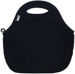 BUILT Gourmet Getaway Soft Neoprene Lunch Tote Bag Lightweight, Insulated and Reusable, One Size, Black