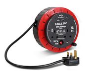 Eagle Cassette Style Cable Mains Extension Reel 13A with 2 USB and 2 UK 13AMp Outlets, Overload Protection for Safety, (5 Metre)