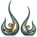 LCCCK Modern Abstract Art Home Decor Accent, Contemporary Statues Coffee Table Decor for Living Room, Table Centerpieces for Dining Room, Ceramic Sculptures and Gold Knick Knacks for TV Stand Decor