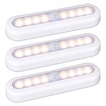 STAR-SPANGLED 7 inch Motion Sensor Lights Indoor, High CRI Stick on Lights Battery Powered, LED Cordless Light for Stairs, Cupboard, Wardrobe, Closet, Cabinet, Kitchen, Hallway (Warm White, 3 Pack)