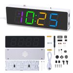 MiOYOOW Soldering Practice Kit, 4-Digit RGB Colorful LED Digital Clock Kit with Acrylic Shell, DIY Electronic Alarm Clock Soldering Project for Beginners, Students and DIYers Learning Electronics