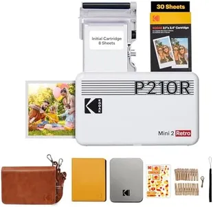 KODAK Mini 2 Retro 4PASS Portable Photo Printer (2.1x3.4 inches) Initial 8 Sheets + 60 Sheets + Gift Bundle, White