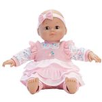Madame Alexander 14" Baby Cuddles Pink Floral Doll, Medium Skin Tone, Bottle Included