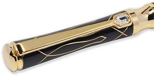 LACHIEVA LUX Elegant Crystal Metal Ballpoint Pen with Germany Schmidt Refills (Black and Blue 2 Refills)