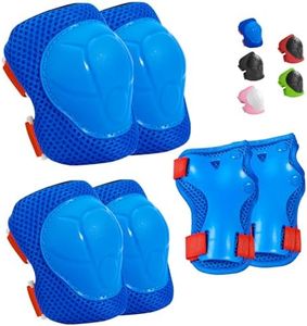 Kids Protective Gear Set Wemfg Knee Pads for Kids 3-8 Years Toddler Knee and Elbow Pads with Wrist Guards 3 in 1 for Skating Cycling Bike Rollerblading Scooter（BlueRed）