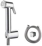 Ibergrif Bidet Sprayer Attachment for Toilet UK, Handheld Muslim Shower for Toilet with Hose and Holder, Chrome, Silver M20282