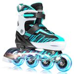 ECOO Adjustable Inline Skates Boys and Girls with Light up Wheels，Roller Skates for Kids Ages 4-12, Teen Skates for Beginner Outdoor and Indoor