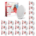 Murphy EVO 10W Round LED Panel Light | 3000K Warm White| Recessed Ceiling Light | 1000 Lumens | 100mm Cutout | BIS Approved | 4kV Surge Protection | 2-Year Warranty | Pack of 20