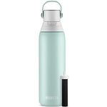 Brita Stainless Steel Premium Filtering Water Bottle, BPA-Free, Reusable, Insulated, Replaces 300 Plastic Water Bottles, Filter Lasts 2 Months or 40 Gallons, Includes 1 Filter, Glacier - 20 oz.