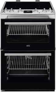 AEG 5000 Series SurroundCook Cooker with Induction Hob CIX6540ACM, Capacity 77/39L, Double Cavity Electric, Catalytic Self-Cleaning Oven, Grill Function, Heat Indicators, Cooling Fan, 894x600x600 mm