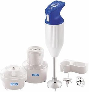 Boss E113 180-Watt Hand Blender with Chutney and Chopper Attachments, Blue
