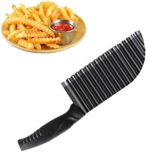 Stainless Steel Crinkle Cutter Wave Knife Potato Chips Wave Knife, 1Pc Wavy Potato Slicer, Wavy Potato Chip Cutter, Crinkle Potato Cutter,Stainless Steel French Fries Slicer, Wave Knife Crinkle Cutter