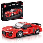 Reobrix 681 Audi R8 Toy Car Building Blocks, Model Car Kit for Display and Collectible, Race Car Building Toy for Boys and Adults, Compatible with Lego, 413 Pieces