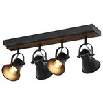 KEESFU 4-Light Track Lighting Kit,Black Semi Flush Mount Ceiling Light with 4 Rotatable Light Heads,Modern Farmhouse Lighting for Livingroom,Bedroom,Hallway,Art Wall,Bathroom,Kitchen.(4-Light)