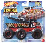 Hot Wheels Monster Trucks Big Rigs, 1:64 Scale Toy Truck with 6 Wheels, Haul or Tow Other Vehicles (Styles May Vary), HWN86