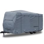 GEARFLAG Travel Trailer Camper RV Cover - Reinforced Side Straps, Anti-UV, Zippered Side Panels, Water-Resistance Heavy Duty Multi Layers for Motorhome (Fits 15' - 17')