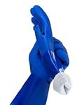 Kitchen-Star Ultimate Rubber Household PVC Gloves with Comfortable Cotton Lined, Anti-Slip surface, Kitchen Dishwashing, Extra Thickness, Kitchen Cleaning, Working, Painting, Pet Care (Medium, Blue)