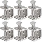 Foxwake Small C Clamps for Mounting, Mini C Clamp, Stainless Steel Working U Clamps, Universal Heavy Duty Clamps with Stable Wide Jaw Opening/I-Beam Design (0.83 Inch)