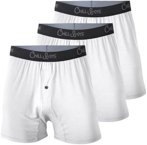 Chill Boys Performance Boxers 3 Pack Men's Underwear Cool Breathable Mens Boxers. Moisture Wicking Underwear. Comfortable Boxer Shorts (2XL, White)