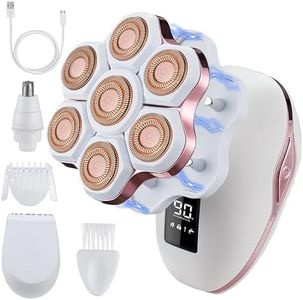 UPTARD Women's Electric Razors for Women Legs Pubic Facial Hair Removal 3 in 1 Womens Electric Shaver for Women,Bikini Trimmer for Lady,Magnetic Head Shaver for Men,Waterproof