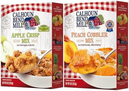 Calhoun Bend Mill Variety Bundle Mixes, Easy to Make Homemade Dessert for Apples, Peaches, Berries, Ideal for Gourmet Baking & Delights, Apple Crisp Mix 8 oz + Peach Cobbler 8 oz
