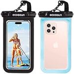 Eco Sun Waterproof Phone Pouch (2-Pack) — Designed in Hawaii — Case Fits All iPhones (incl. 15 Pro Max), Samsung Galaxy S23 & More Black/Blue
