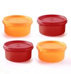 Tupperware Tropical Twin Lunch Box Bowl Air Tight Container, Plastic, Pack Of 4 Sets,Multicolor