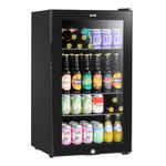 Baridi 85L Under Counter Drinks/Beer & Wine Cooler Fridge with Light, Black - DH13