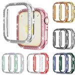 Rc-Z Bling Case for Apple Watch Series 9 8 7 45mm, Diamond Protective Face Cover for Women, Hard PC Frame Protector for iWatch iPhone Watch 45mm