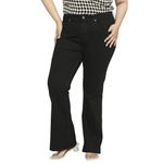 TURNING BLUE Boot Cut High Rise Plus Size Jeans for Women Black