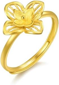 CHOW SANG SANG 999.9 24K Gold Chinese Wedding Collection Chinese Wedding Lilac Blossom Adjustable Ring for Women 95304R