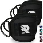 R2F Ankle Straps for Cable Machine Attachments - Pack of 2 Fitness Straps Gym Cuffs for Kickbacks, Glute Workouts, Leg Extensions, Curls, Booty Hip Abductors Exercise for Men and Women