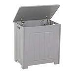 Taylor & Brown Wooden Bathroom Laundry Cabinet Storage Cupboard Chest Bin Wooden Basket Unit, Grey 51cm x 40cm x 51cm