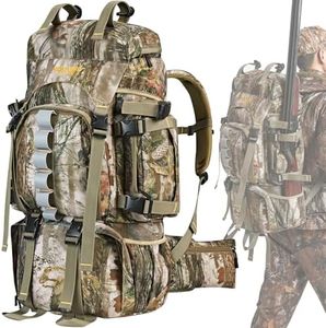 NEW VIEW Hunting Backpack with Waterproof Rain Cover, 60L Camo Backpack for Men, 600D Hunting Bag for Hunters, Hiking, Camping