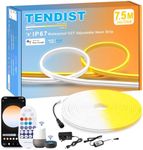 TENDIST 7.5M Neon LED Strip Light Outdoor WiFi, IP67 Waterproof Dimmable Warm White 3000k to Cool White 6500K Neon Rope Light Alexa Compatible, 24V DIY Flexible Led Neon for Outdoor, Kitchen Decor