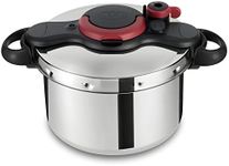 Tefal Clipso Minut Easy - Stainless Steel Pressure Cooker with 5 Safety Systems and Easy Closure with One Hand, Black 7.5 Litros multicoloured