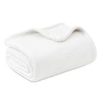 Bedsure Fleece Blanket Sofa Throw - Versatile Blanket Fluffy Soft Throw for Bed and Couch Throw/Single, Ivory, 130x150cm