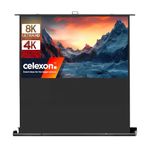 celexon Ultra mobile professional plus Pull-Up-Screen 85" | 200x113 cm 16:9 | Portable 8K, Full-HD projector screen for lightning-fast extension & set-up | incl. carrying handle + scissor joint