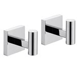 KOKOSIRI Robe Hook Bathroom Towel Coat Hooks for Bath Kitchen Wall 2 Pack Chrome Stainless Steel B1013CH-P2