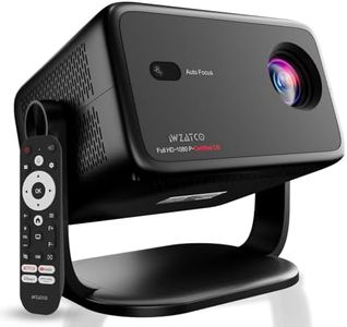WZATCO Yuva Vibe, Smart Home Projector 4k Ultra HD, Native 1080P Fully Automatic, HDMI ARC, WiFi 6 & BT, Screen Mirroring, Portable Room Cinema, Black