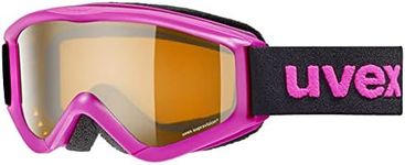 uvex Speedy Pro - Ski Goggle for Kids - Contrast Enhancing - Extended Field of Vision & Anti-Fog Coating - Pink/Lasergold - One Size