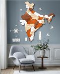 AD INFINITUM® India Map Wooden Wall Art, Multilayer Multicolor 3D Design, Decorative Wall Hanging | A great gift for travelers